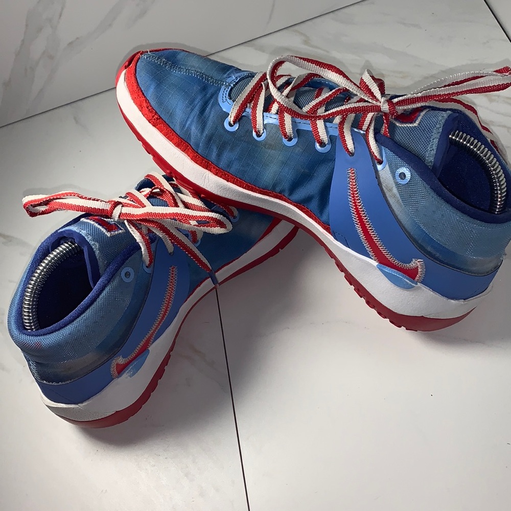 Nike KD 13 New Jersey Nets Hardwood Classic Blue Red Shoes size 7.5